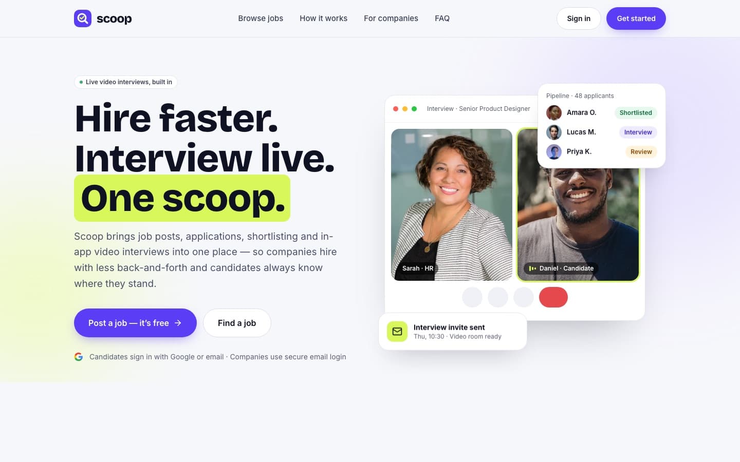 Scoop homepage