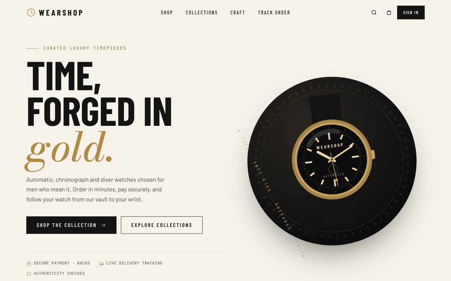 WearShop homepage